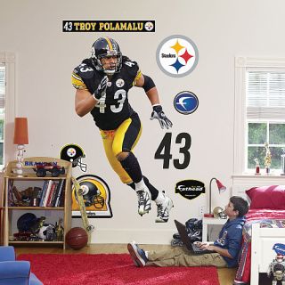 Posters Fathead Pittsburgh Steelers Troy Polamalu Player Wall Graphic