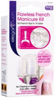 Elegant Touch Flawless French Manicure Kit   Medium Tip   Free 