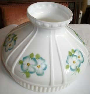   Vintage Hand Painted Milk Glass Lamp Shade   Gone Wind Hurricane Style