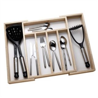 Apollo Natural Rubber Wood Extending Cutlery Drawer