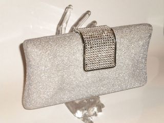 silver glitter clutch in Womens Handbags & Bags