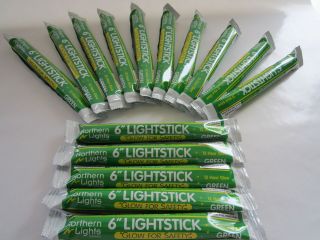 15 GLOW STICKS 6 INCH CHEMICAL LIGHT NEON GREEN 12 HR LIFE NON TOXIC 