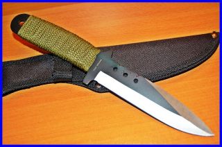 10 Combat dagger hunting Full tang BLADE w/ sheath BOWIE Throwing 