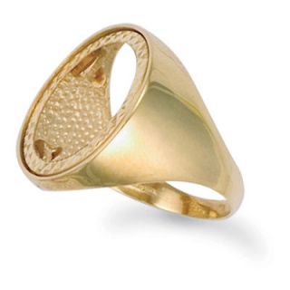 Jewelco London 9ct gold sovereign coin mount Ring with polished 