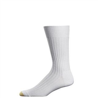 Gold Toe mens socks English Rib crew white Non Elastic for diabetics 