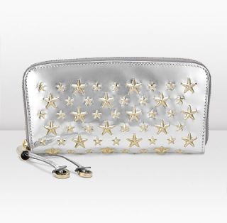 Jimmy Choo  Filipa  Mirror Leather With Stars Zip Around Wallet 