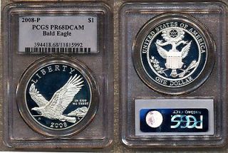   Silver Dollar PCGS PR69DCAM Deep Mirror Proof Bald Eagle Commemorative