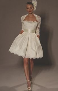 Stock Free Bolero Short Wedding Bridesmaid Prom Gown Dress 6 8 10 12 