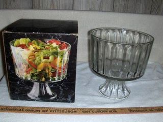 Glass 8 Sierra Trifle Bowl The Toscany Collection W/Box Made In USA