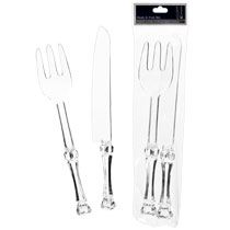 Home Kitchen & Tableware Catering Clear Plastic Serving Knife & Fork 