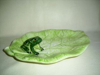 Vintage Bassano Made in Italy #1277 Frog/Toad on Big Lily Pad Dish 