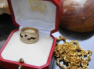   Panthere 18kt Yellow Gold, Diamond & Onyx Band Ring, Size 7, RARE