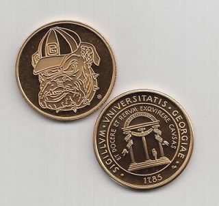 Georgia Bulldogs bright brass medallion