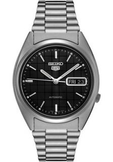Seiko SNXF07 Watches,Mens Automatic Charcoal Grid Dial Stainless 