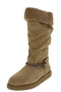 Guess NEW Horizan Tan Faux Suede Chain Embellished Casual Boots Shoes 
