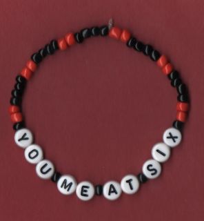 Red black beaded bracelet   choose from caption available or customise 