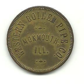 Monmouth IL Illinois Western Boiler Pipe Co Good for Trade token