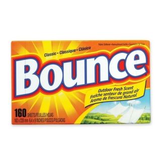 Procter & Gamble Commercial Bounce Dryer Sheets, Reduces Static, 160 