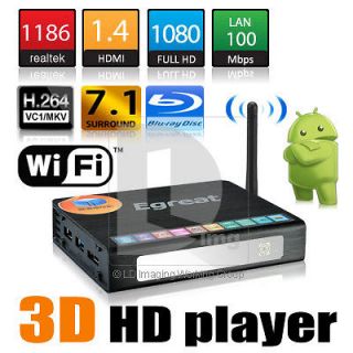   3D 1080p 1186 Wifi Wireless Network H.264 HD HDMI Video Media Player