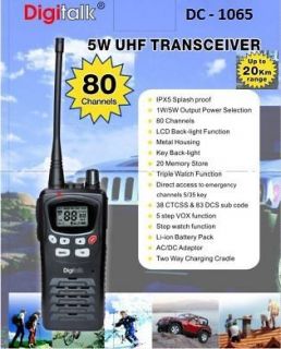HANDHELD UHF Transceiver 5Watt 80 Channel   Digitech,Li Io​n 