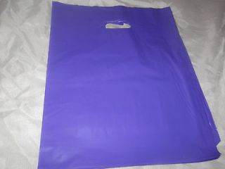 100 12x15 Purple Glossy Low Density Plastic Merchandise Bags W\Handles 