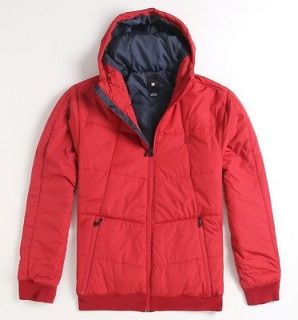 DC Shoes Substitute Mens Red Hooded Quilted Puffer Jacket Coat New NWT