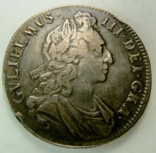 1696 Historic King William III Silver Crown See 60 + Coins my  