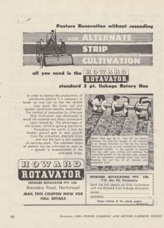 Vintage 1960 HOWARD ROTAVATOR TRACTOR Advertisement