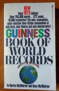 Guinness Book of World Records (Giant 1974 Edition) Norris & Ross 