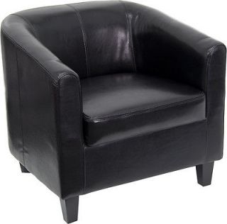   Padded Seat Brown or Black Leather Guest & Reception or Club Chairs