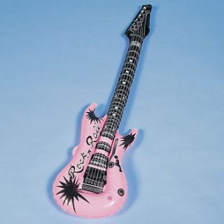 Toy Inflatable Pink Rock & Roll Guitar /Party Karaoke Fun/FREE SH