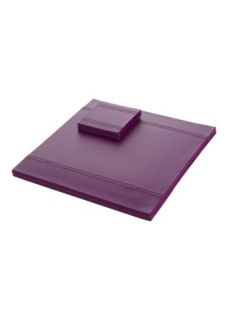 Matalan   Set of 4 Faux Leather Place Mats & Coasters in Plum