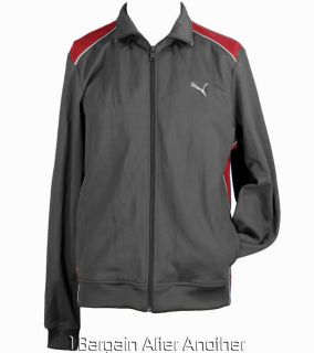 NEW Puma Mens Gray/Red Athletic Zip Front Track Jacket Size XL