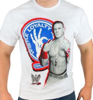 John Cena White Hustle Loyalty Repect WWE Authentic T shirt NEW