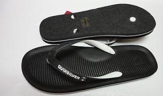 QUIKSILVER Mens 857342 HALEIWA Black White Thong Sandals Flip Flops 9 