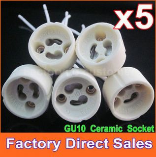 5x GU10 Socket base led bulb halogen lamp light holder Ceramic Wire 