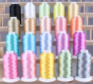NEW LARGE POLY MACHINE EMBROIDERY THREAD PASTEL COLORS