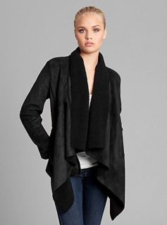 NWT GUESS by Marciano $248 Cowl Neck Faux Suede Coat