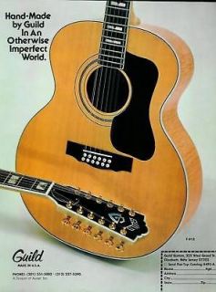 1978 GUILD F 412 12 STRING F412 ACOUSTIC GUITAR PRINT AD