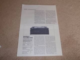 Heathkit AA 1800 Super Amplifier Review,1982, 2 pages