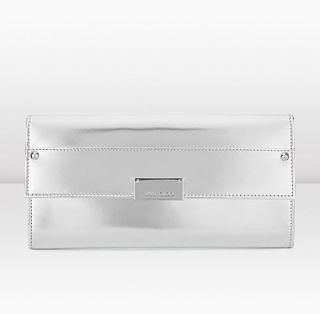 Jimmy Choo  Reese  Silver Mirror Leather Continental Wallet 