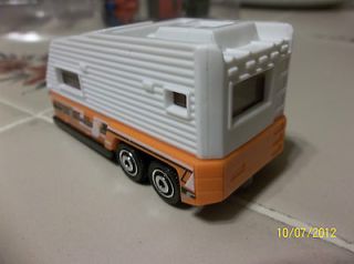 MATCHBOX Tag Along Travel Trailer cAMPER Orange & White die cast toy 
