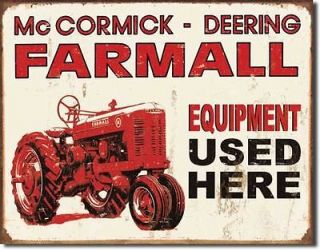   McCormick Deering Farm Tractor Equipment Metal Ad Tin Sign USA Made