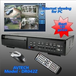 CCTV AVTECH 4ch DVR, H.264 Stand Alone internet viewing