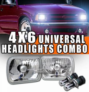   Chrome Crystal Headlights Headlamps+H4 Bi Xenon HID Conversion Kit 12