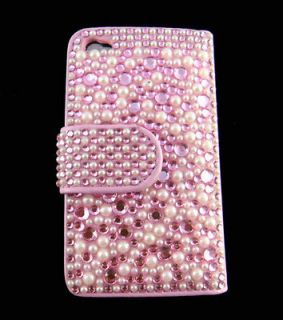   Crystal Flip hard Leather Cover Case for iPod touch 4 4G Pink PK47