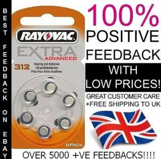 Rayovac Hearing Aid Batteries x120 Size 312   LOW PRICE