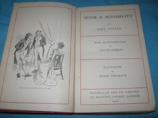 1919 Sense & Sensibility Jane Austen illustrated Hugh Thomson 