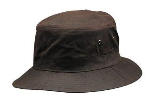 Water Repellent Oilcloth Tactical Boonie/Bush/Bucket Hat  Brown Small 