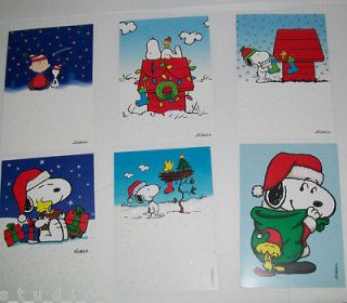   Snoopy Charlie Brown Christmas Holiday Cards 6 Card Lot + Envelopes